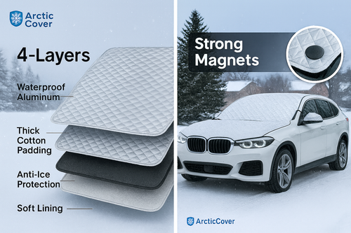 ArcticCover™ 2025 Upgraded Magnetic Windshield Snow Cover – All-Season Waterproof Ice & Frost Protector for Cars & SUVs